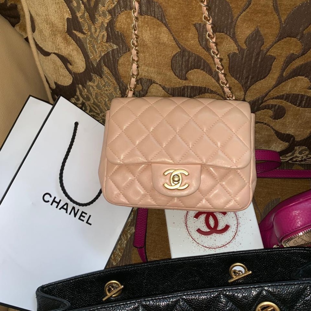 Chanel Square Mini Bag Pink Powder with GHW - Picture 3 of 8